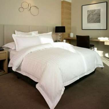 Fitted Sheet - Sprei set 140x200 160x200 180x200 200x200 TC 300 Kualitas hotel – 100% Cotton 200x200