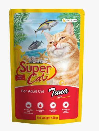 Supercat Pouch Adult 400gr Super cat Pouch Adult 400 gr Supercat Pouch Adult Tuna 400 gr