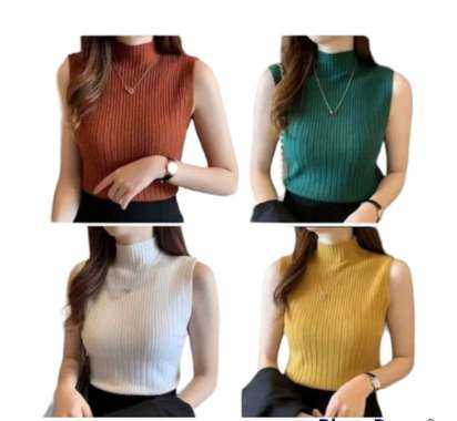 Atasan Wanita Blouse Wanita Kaos Wanita Murah Claresta Knit Rib Abu Muda