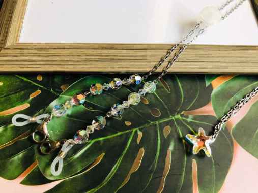 Strap Masker Kacamata Rantai Kristal Swarovski Original 3in1