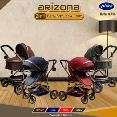 Baby Stroller Pliko Arizona Stroler Bayi Reversible Kereta Dorong Bayi