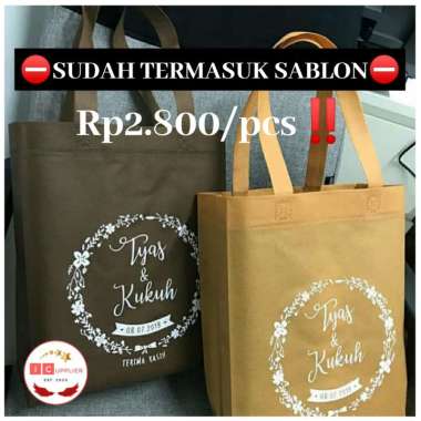 TAS SPUNBOND SABLON/ TAS SPONBOND/ TAS PROMOSI/ TAS TENTENG/ TAS SOUVENIR/ GOODIE BAGS/ TOTE BAG 25x