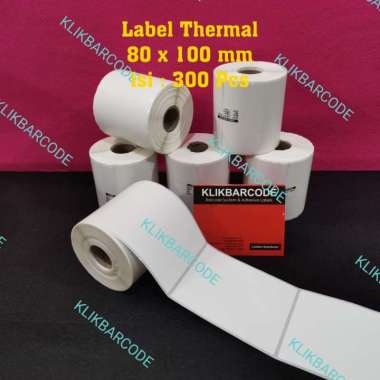 Label Barcode Thermal Pengiriman 80 X 100 Mm Stiker Termal Isi 300 Pcs