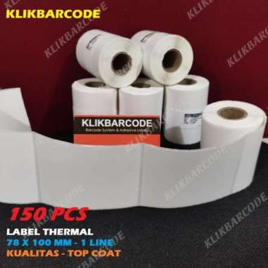 Sticker Kertas Label Barcode Printer Thermal 78X100Mm Isi 150 Pcs Lbl
