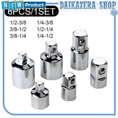 Converter Torque Wrench Konverter Kepala Kunci Pas 6 Ukuran Abu-abu