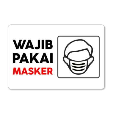 Papan Tanda Wajib Pakai Masker - Cuci Tangan - Handsanitizer MASKER