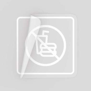 Stiker - Dilarang Membawa Makanan Dan Minuman - Wall Sticker Putih