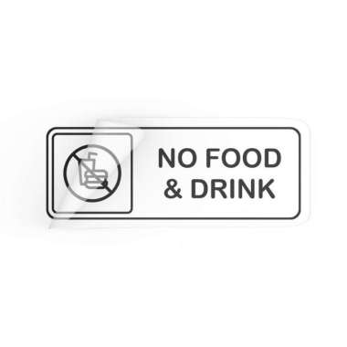 Stiker No Food And Drink - Dilarang Membawa Makanan - Stiker Dinding Hitam