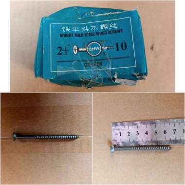 Sekrup + Skrup Kayu 2 1/2" Inch X 10 Panjang 6.5 Cm
