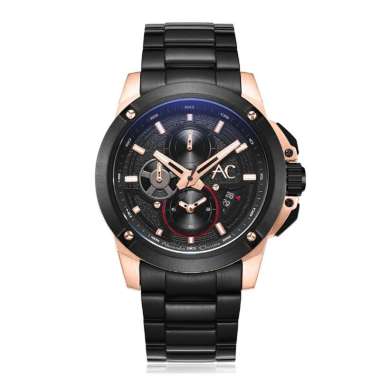 ALEXANDRE CHRISTIE AC 9602 ROSEGOLD BLACK STEEL MCBBRBA