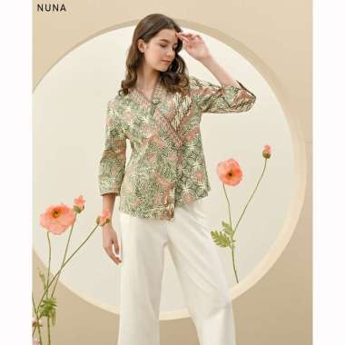Evercloth Nuna Atasan Batik Lengan Panjang Wanita Model Kimono Blouse SUPER JUMBO