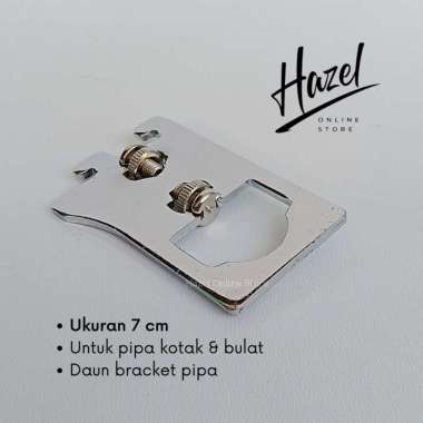 Hazel OS Daun Bracket Pipa 7 Cm Siku Braket Besi Penyangga Pipa Display SPP