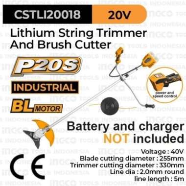 Mesin Potong Rumput Cordless Grass Cutter INGCO CSTLI20018 unit only
