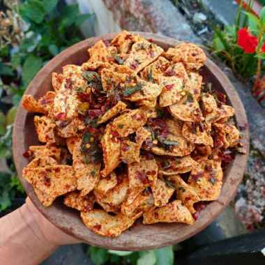 Basreng Bandung Pedas Daun Jeruk 500g - Basreng Daun Jeruk - Bakso Goreng - Baso Goreng - Basreng Pe