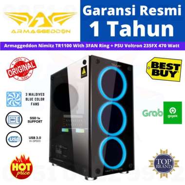 Armaggeddon Nimitz TR1100 With 3FAN Ring + PSU Voltron 235FX 235 Watt WHITE