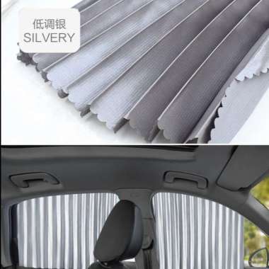 Tirai Gorden Mobil Grand Max LUXURY Pelindung Panas Magnet Kaca SILVER