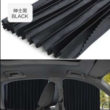 Tirai Gorden Mobil Grand Max LUXURY Pelindung Panas Magnet Kaca BLACK