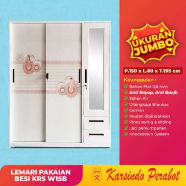 Lemari Pakaian Besi | Lemari Baju KRS W15B-Karsindo