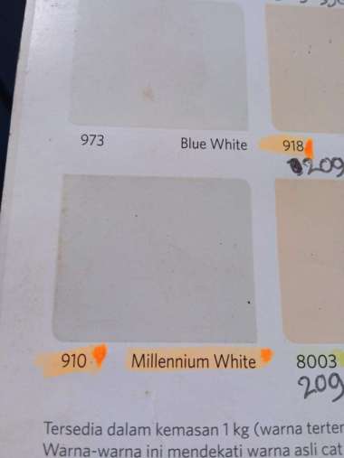 Cat Tembok 910 Milenium White Putih Vinilex 5 kg Interior Dinding Ruma