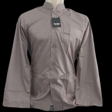 baju takwa ALVEE baju koko elegan baju kokonya habaib pakaian muslim XL abu muda