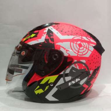 HELM INK METRO 2 SUPER FLUO #3 MATT RED FLUO HELM HALF FACE M MATT RED FLUO