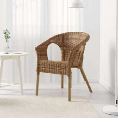 Kursi Santai Kombinasi Rotan Dan Bambu Minimalis Kuat 44cm_Original