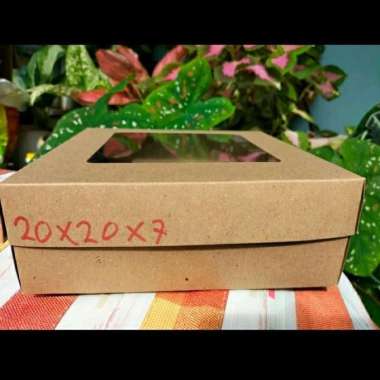 Dus kraft 20x20x7 cm laminasi kaca