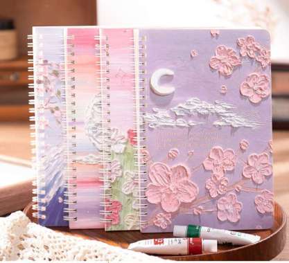ONE-A32 Buku Tulis Catatan Notebook Ring A5 / Notebook Journal / Buku Tulis A5 Spiral Notebook Aesth