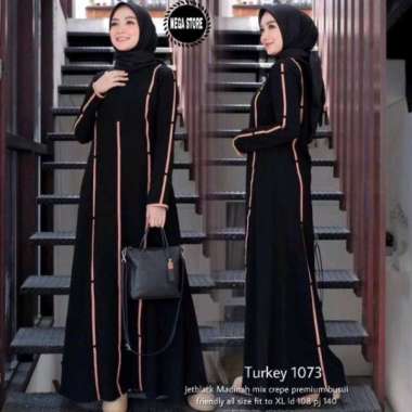 [ABAYA ORI DUBAI ] New Abaya Gamis Maxi Dress Arab Saudi Bordir Zephy Turki Umroh Dubai 1073