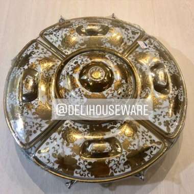 Prasmanan Keramik Bulat 17inch / Prasmanan Set Premium PINK ROSE