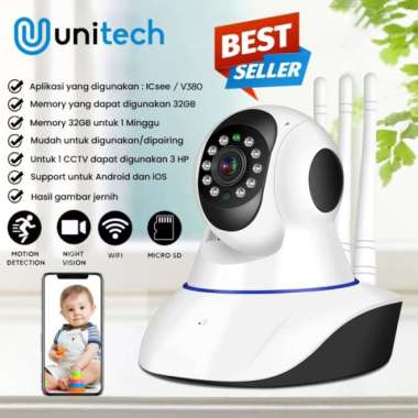 IP CAMERA WIRELESS BABY MONITOR / IP CAM HD 720p 2 Antena V2 Putih warna