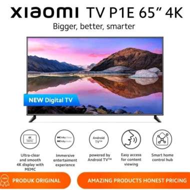 XIAOMI TV P1E Led Tv 65 inch Digital Smart Android 4K UHD TV - GARANSI RESMI