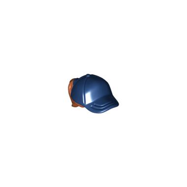 LEGO PARTS 6223056 Hair - Ponytail w. Dark Blue Ball Cap - Dark Orange