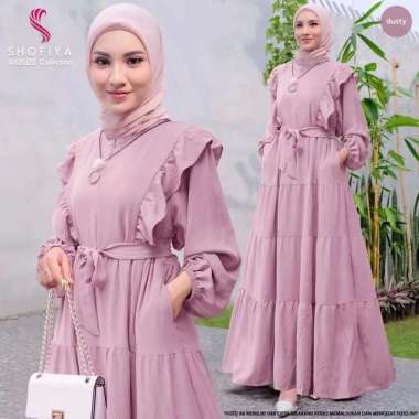 JESLA FASHION AYUNDA DRESS BAHAN CRINKLE BAJU WANITA TERBARU DRESS CRINKLE MAXY DRESS PINK