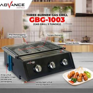 Advance Kompor Grill Gas 2/3/4 Tungku GBG-1002 GBG-1003 GBG-1004 3 Tungku