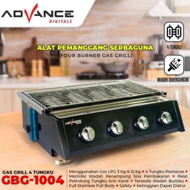Advance Kompor Grill Gas 2/3/4 Tungku GBG-1002 GBG-1003 GBG-1004 4 Tungku