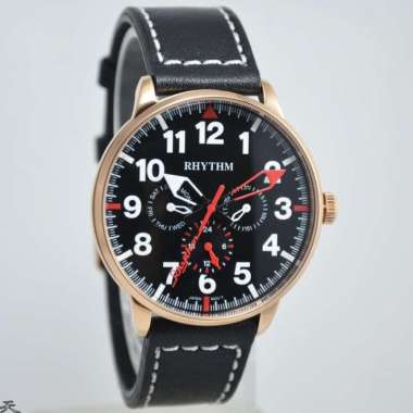 RHYTHM FE1614L05 - Jam Tangan Pria Kulit Original - Black