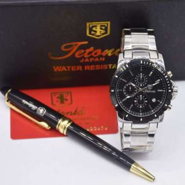 TETONIS TS6036MS - Jam Tangan Pria Analog ORIGINAL - Plat Hitam