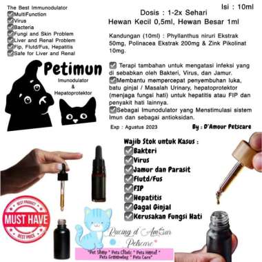 Petimun petimmun immunodulator immunol antivirus anti virus fip panleu 30ml Botol - Packing wrap