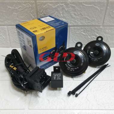 KLAKSON HELLA CLASSIC 12V + CABLE SET RELAY BOSCH (HELLA CLASSIC HORN) - HELLA HELLA