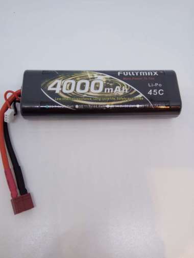 FB-4000-7.4-WB-D Fullymax Lipo 4000mah 7.4V, 45C,Round Straight, Deans