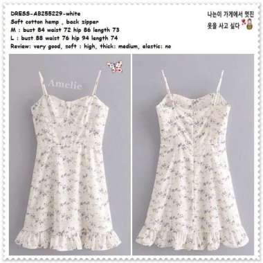 AB255229 Casual Mini Dress Pesta Pantai Wanita Korea Import Putih