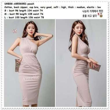 AB538352 Sexy Midi Mini Dress Gaun Pesta Bodycon Wanita Korea Import