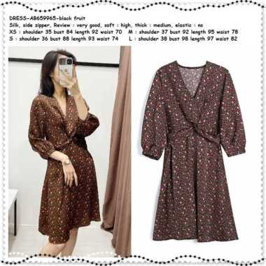 AB659965 Twist Fruit Mini Dress Pesta Wanita Korea Import