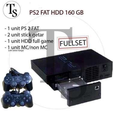 Sony Playstation 2 FAT MULTI OPTIK HARDISK 120 GB PAKET LENGKAP MURAH PS2 HDD Non MC