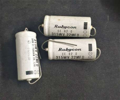 Elco Capacitor 22MFD 315WV Rubycon Antik Vintage