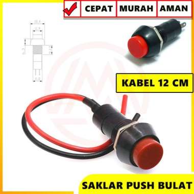 SAKLAR BULAT PUSH BUTTON ON OFF BULAT SAKLAR MOTOR SWITCH MOBIL