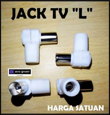Jack Jak Jek Antena TV Model L Plastik colokan ujung kabel TV