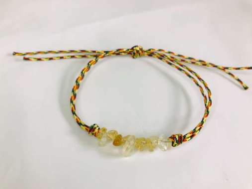 GELANG TALI SERUT SIMPLE ANEKA BATU CHIPS KERIKIL PECAH Citrine