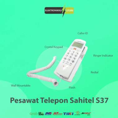 Telepon Kabel Sahitel S37 Single Line Pesawat Telepon Kabel Rumah Kantor Indihome - Putih